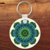 Groenblauw van Mandala Sleutelhanger (Voorkant)