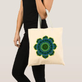 Groenblauw van Mandala Tote Bag (Voorkant (product))