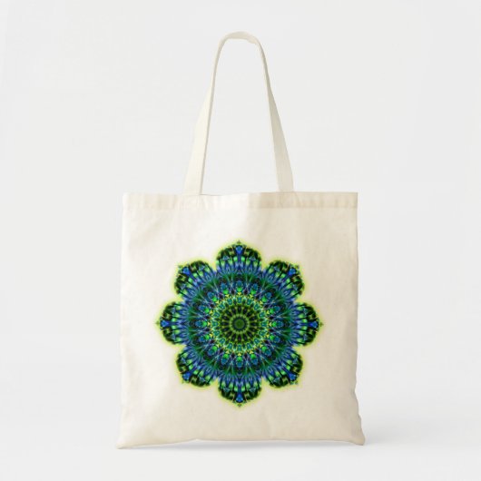 Groenblauw van Mandala Tote Bag (Voorkant)