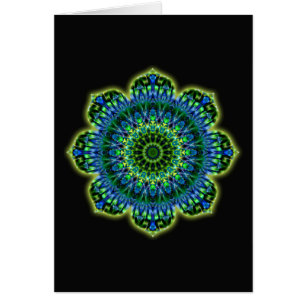 Groenblauw van Mandala zwart