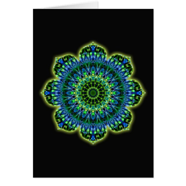 Groenblauw van Mandala | zwart (Voorkant)
