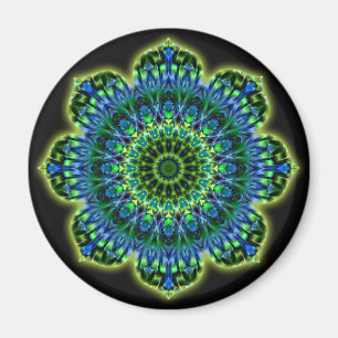 Groenblauw van Mandala   zwart Magneet