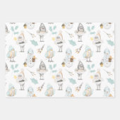 Groenblauw | wit | Kerstfeestdag Inpakpapier Vel (Voorkant)