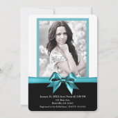 Groenblauwe Boog Foto Bruidsfeest Kaart (Achterkant)