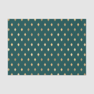 Groenblauwe en gouden diamant tissuepapier