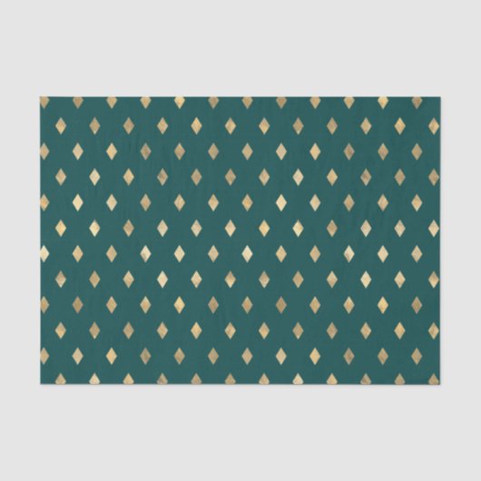 Groenblauwe en gouden diamant tissuepapier (Voorkant)