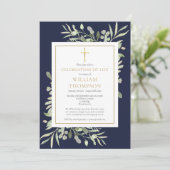 Groenblauwe levensviering Funeral Kaart (Staand voorkant)