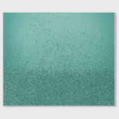 Groenblauwe namaak glitters  cadeaupapier (Vlak)