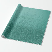 Groenblauwe namaak glitters  cadeaupapier (Uitgerold)
