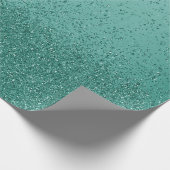Groenblauwe namaak glitters  cadeaupapier (Hoek)