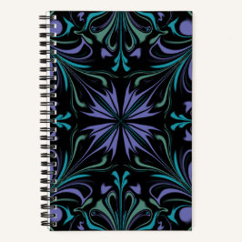 Groenblauwe Paarse Kaleidoscoop Spiraal Notebook Notitieboek