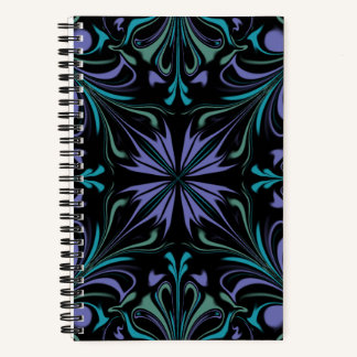 Groenblauwe Paarse Kaleidoscoop Spiraal Notebook Notitieboek
