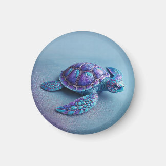 Groenblauwe Paarse Schildpad Kleurrijke Zeeschildp Magneet