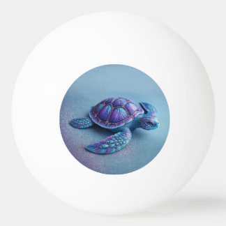 Groenblauwe Paarse Schildpad Kleurrijke Zeeschildp Pingpongbal