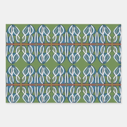 GROENBLAUWE PLANTEN CRAZY WRAPPING PAPER (Voorkant 2)