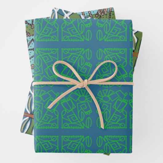 GROENBLAUWE PLANTEN CRAZY WRAPPING PAPER (In situ)