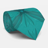 Groenblauwe ster Rooster Geometrisch patroon Stropdas (Opgerold)
