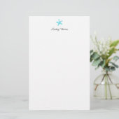 Groenblauwe Zeester Persoonlijk Briefpapier (Staand voorkant)