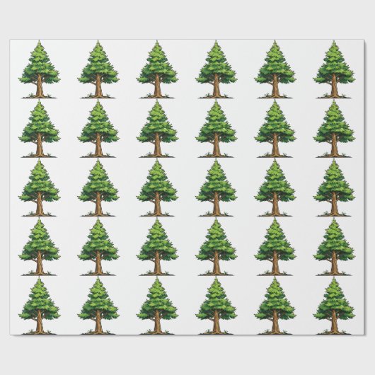 Groenblijvend bos cadeaupapier (Vlak)