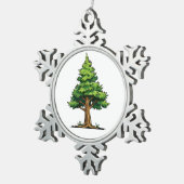 Groenblijvend bos tin sneeuwvlok ornament (Rechts)