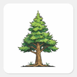 Groenblijvend bos vierkante sticker