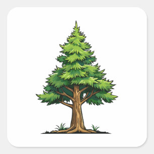 Groenblijvend bos vierkante sticker