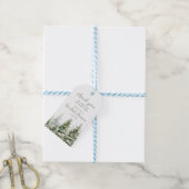 Groenblijvend bos winter dennenboom Dank je Cadeaulabel (Met Touw)