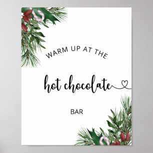 Groenblijvend Warm op bij de warme chocolade bar Poster