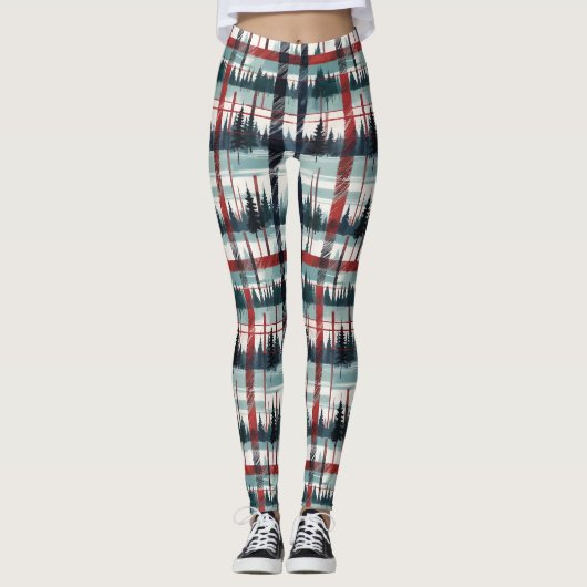 groenblijvend winterbos leggings (Voorkant)