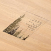 Groenblijvende Bomen Rustieke Bosbruiloft Acryl Uitnodigingen (Laagn)