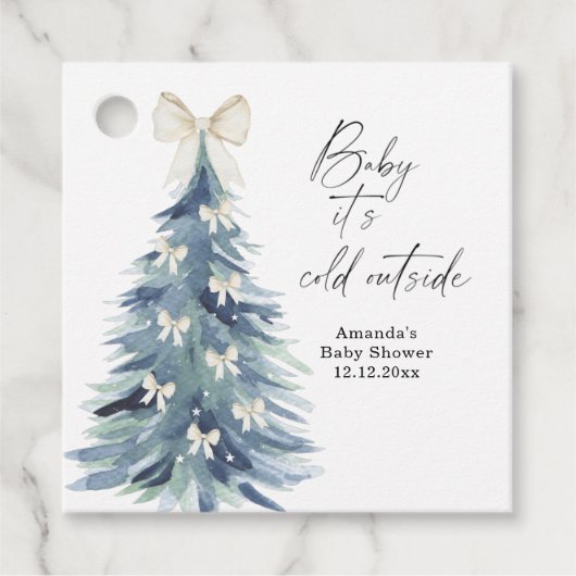 Groenblijvende boom met bogen Baby shower Bedankjes Labels (Voorkant)