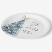 Groenblijvende boom met bogen Baby shower Papieren Bordje (Gekanteld)