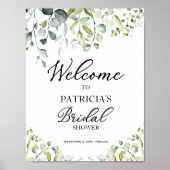 Groenblijvende Eucalyptus Bruidsdouche Welkom Poster (Voorkant)