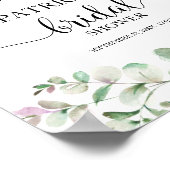 Groenblijvende Eucalyptus Bruidsdouche Welkomstpos Poster (Hoek)