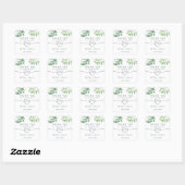 Groenblijvende Eucalyptus Calligrafie Trouwgunst Vierkante Sticker (Vel)
