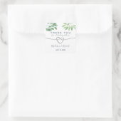 Groenblijvende Eucalyptus Calligrafie Trouwgunst Vierkante Sticker (Tas)