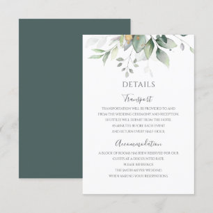 Groenblijvende Eucalyptus Gouden Bladeren Elegante Informatiekaartje