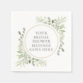 Groenblijvende Eucalyptus Loof Bladeren Bruidsfees Servet (Voorkant)