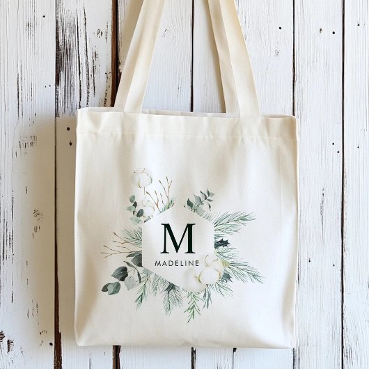Groenblijvende & Katoenbloemen Persoonlijke Naam Tote Bag