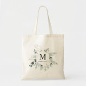 Groenblijvende & Katoenbloemen Persoonlijke Naam Tote Bag (Voorkant)