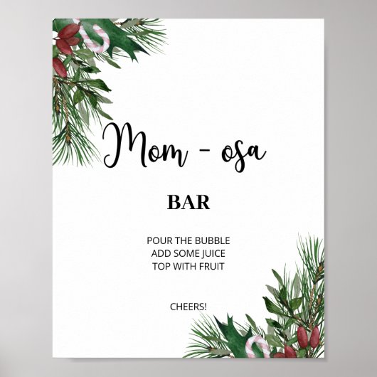 Groenblijvende kerst winter Mon-osa bar Poster (Voorkant)