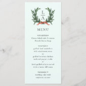 Groenblijvende krans bruiloft mintgroen menu (Voorkant)