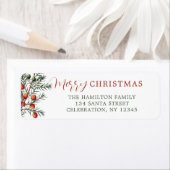  groenblijvende tak rode bessen etiket (Insitu)