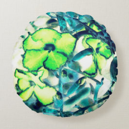 Groenbloem van veranderende kleuren rond kussen