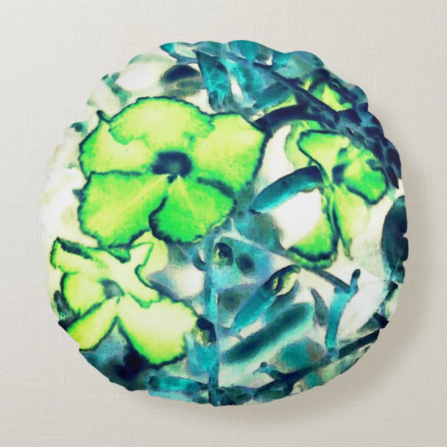 Groenbloem van veranderende kleuren rond kussen (Voorkant)