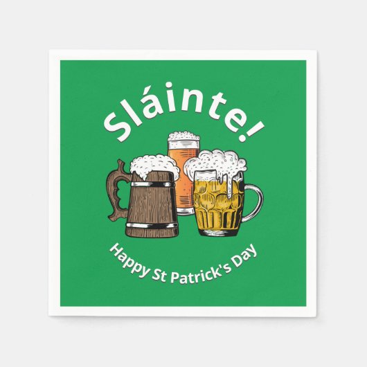groenboek sláinte beer st patricks day paper servet (Voorkant)