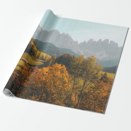 GROENBOMEN EN GRASSELD CADEAUPAPIER (Uitgerold)