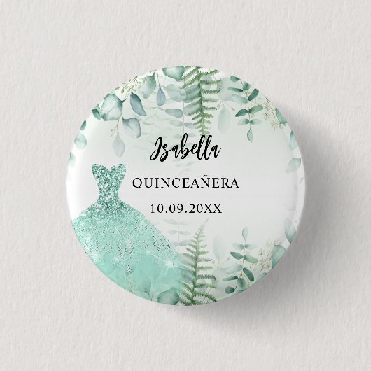 Groenbos van Quinceanera eucalyptus Ronde Button 3,2 Cm (Voorkant)