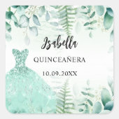 Groenbos van Quinceanera eucalyptus Vierkante Sticker (Voorkant)