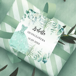 Groenbos van Quinceanera eucalyptus Vierkante Sticker